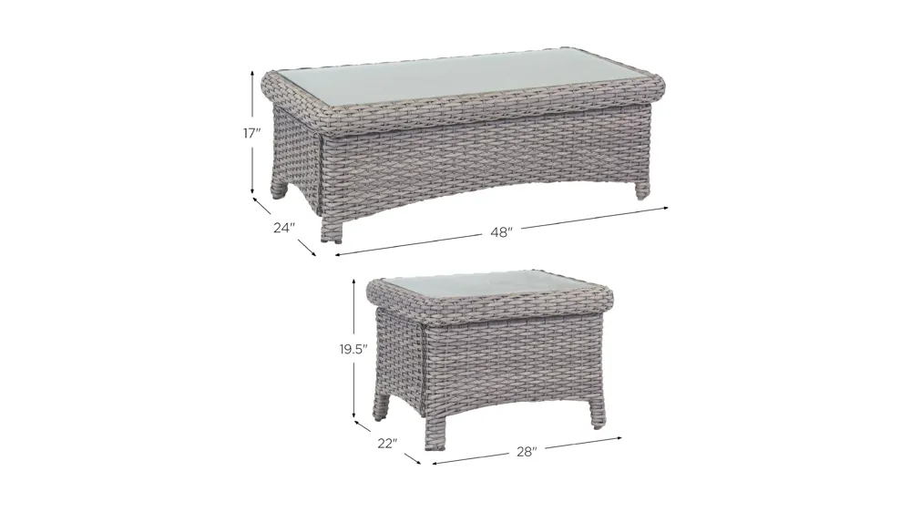 St Tropez 2-pc. Outdoor Living Table Set Dimensions