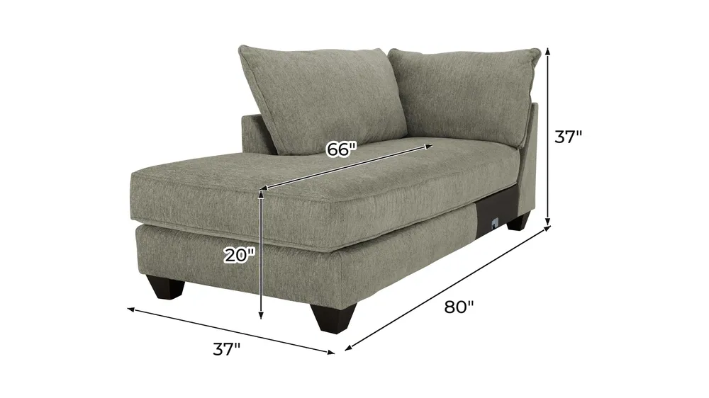 Jaden Left Arm Facing Chaise Dimensions