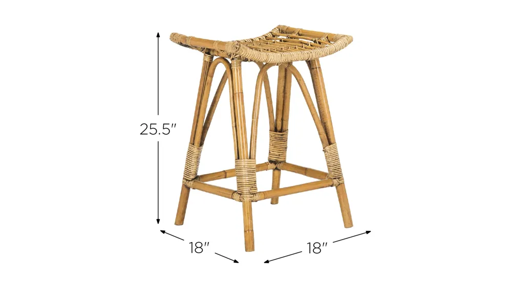Emery Rattan Counter Stool Dimensions