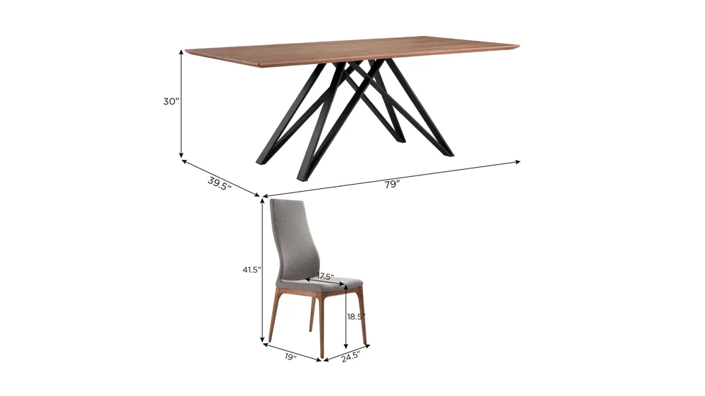Modena Parker 5-pc. Dining Set Dimensions