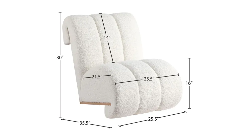 Swoon Faux Sheepskin Accent Chair Dimensions