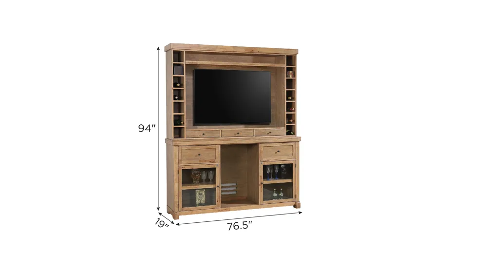 Brownstone 2-pc. Credenza and Hutch Dimensions