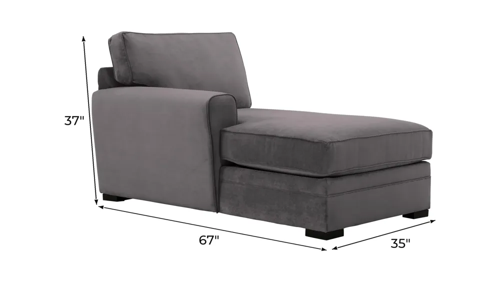 Artemis II Left Arm Facing Chaise Dimensions