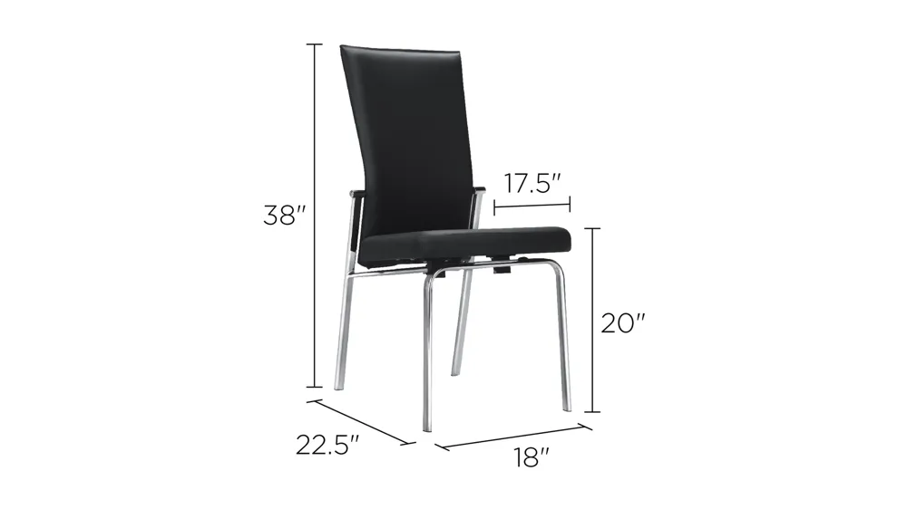 Paloma Black Motion Back Dining Chair Dimensions