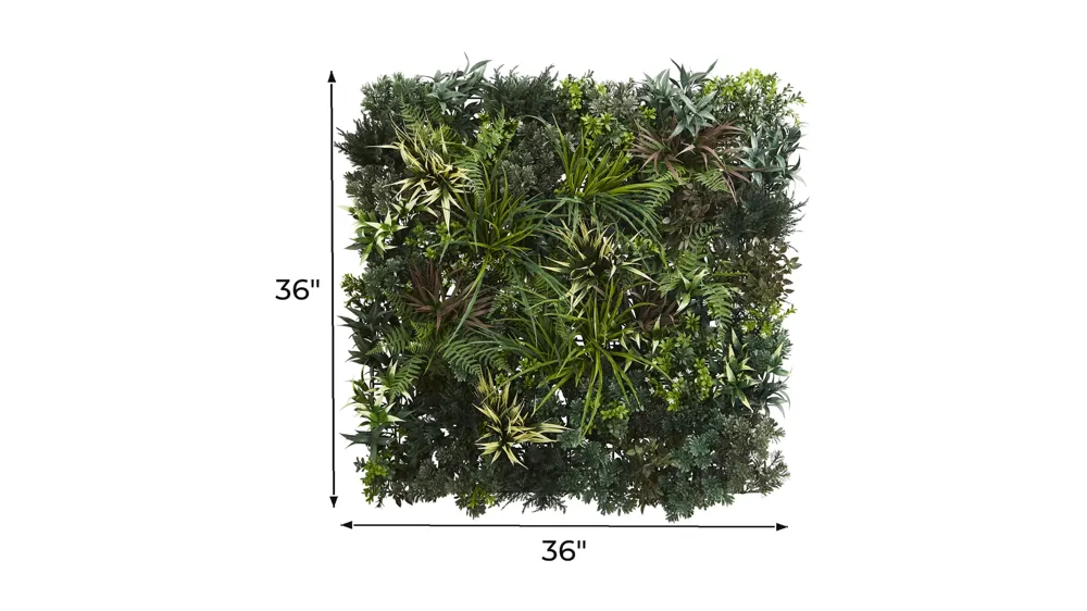 Greens & Fern Artificial Living Wall UV Resist (Indoor/Outdoor) Dimensions