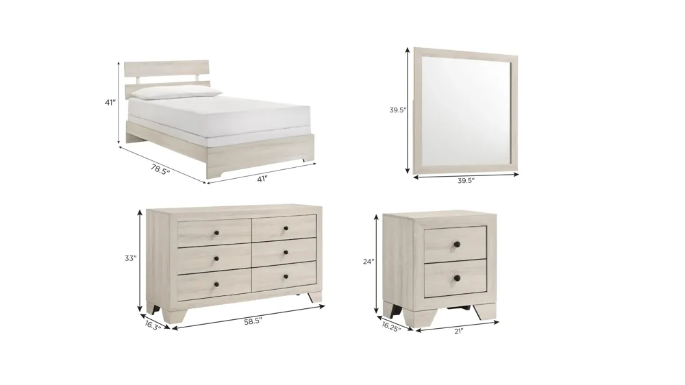 Atticus 4-pc. Platform Bedroom Set Dimensions