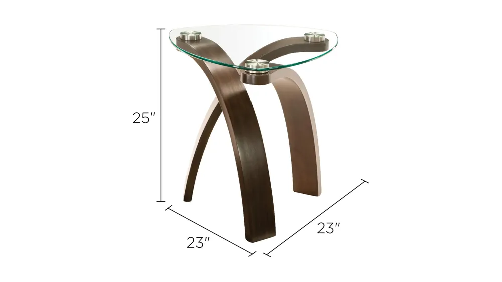 Allure Round Glass End Table Dimensions