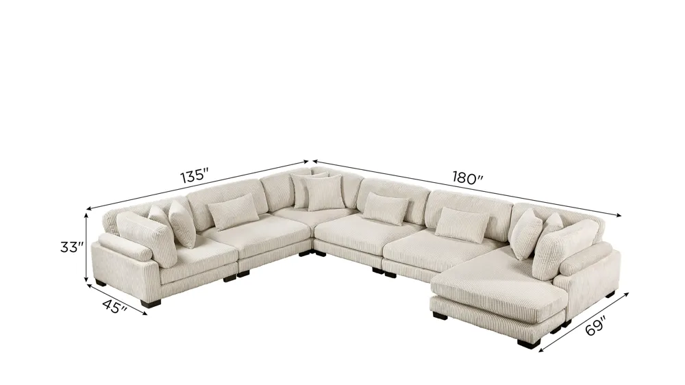 Maverick 6-pc. Sectional Dimensions