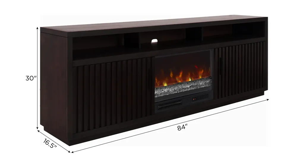 Henty 84" TV Console with Fireplace Dimensions