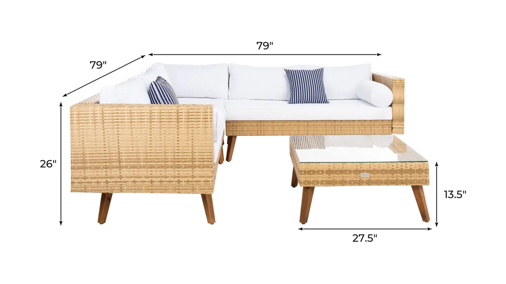 Lynwood 3-pc. Outdoor Sectional Set Dimensions