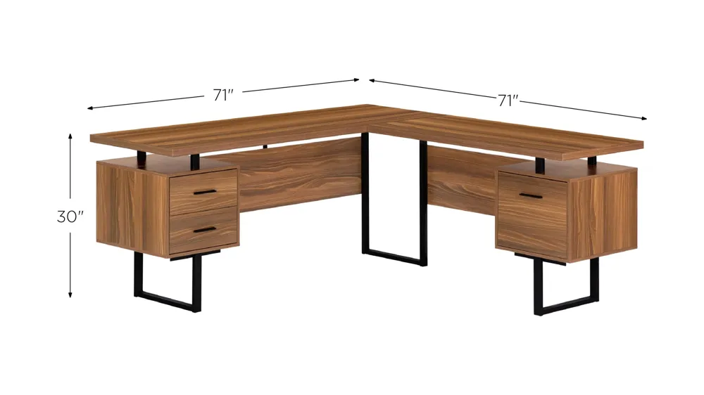 Gunnar Reversible L-Shaped Computer Desk Dimensions