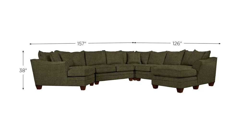 Foresthill 5-pc. Right Hand Facing Sectional Sofa Dimensions