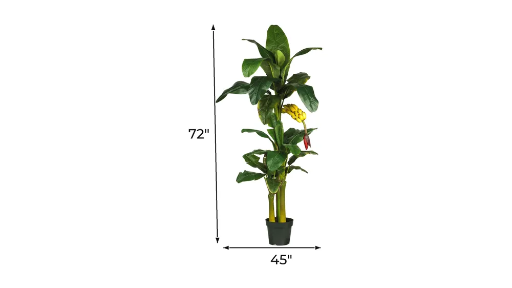 Triple Stalk Banana Artificial Tree Dimensions