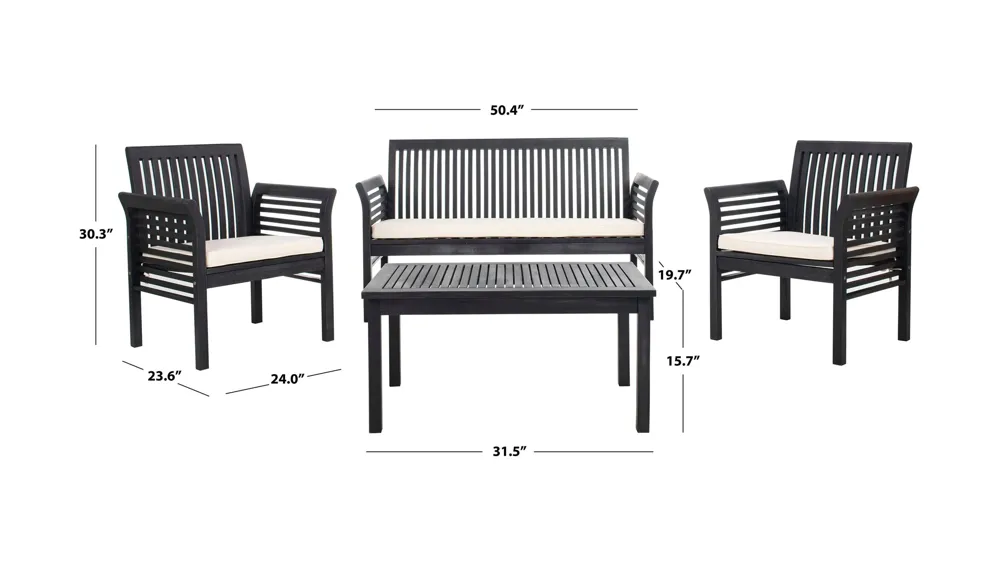 Vlad 4-pc. Patio Set Dimensions