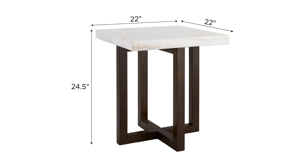 Branson Faux Marble End Table Dimensions