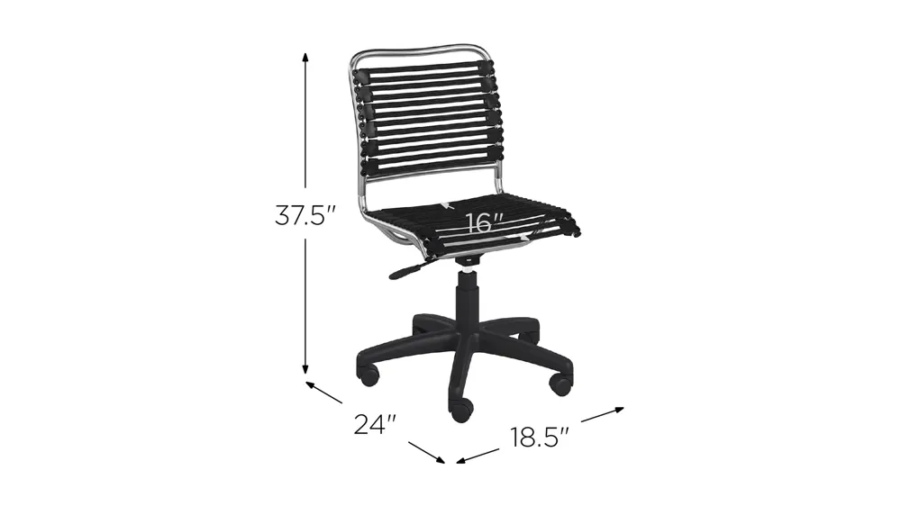 Allison Armless Bungie Office Chair Dimensions