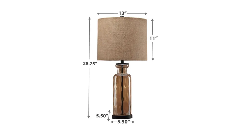 Laurentia Glass Table Lamp Dimensions