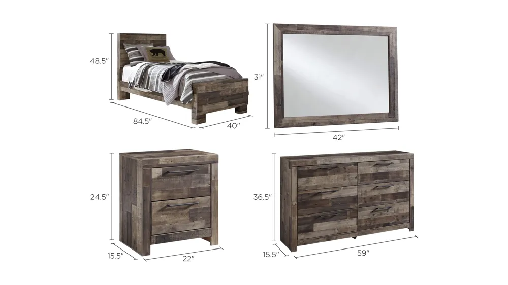 Ainsworth 4-pc. Bedroom Set Dimensions
