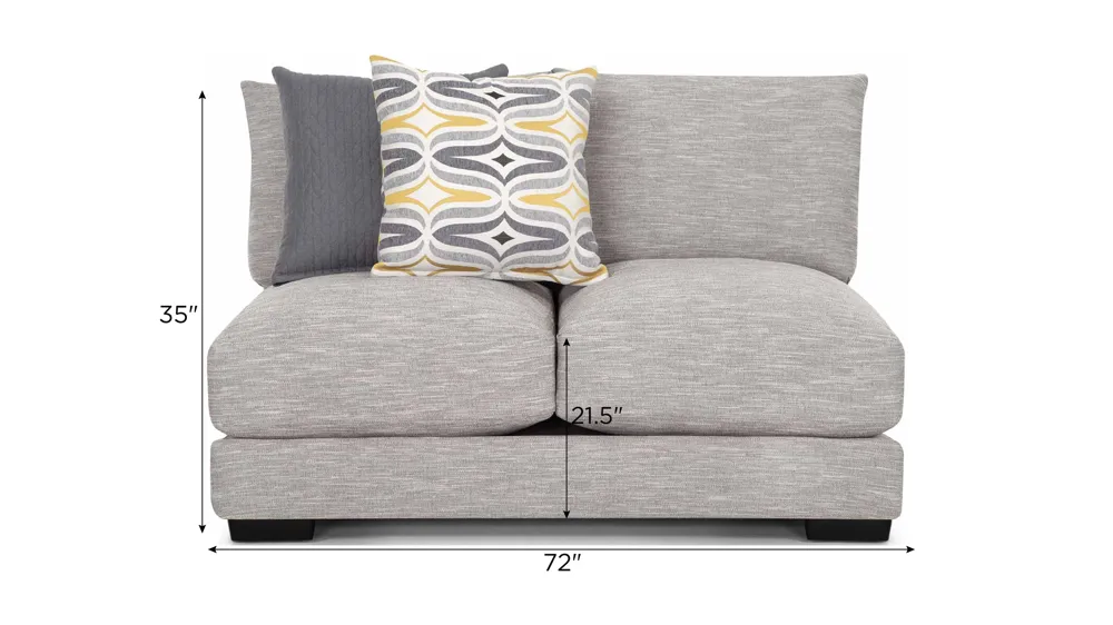 Carter Armless Loveseat Dimensions