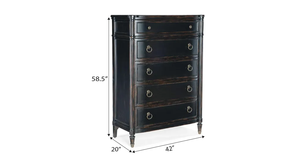 Charleston Five-Drawer Chest Dimensions
