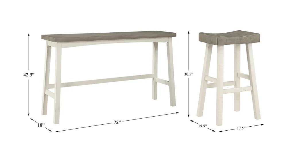 Oxton 4-pc Pub Height Dining Set Dimensions