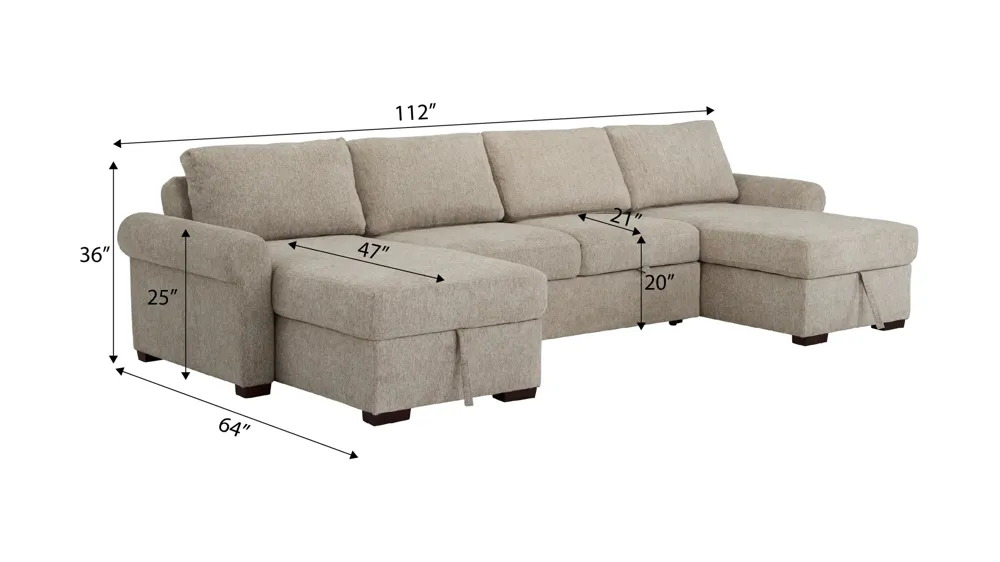 Juniper 4-pc. Sectional Dimensions