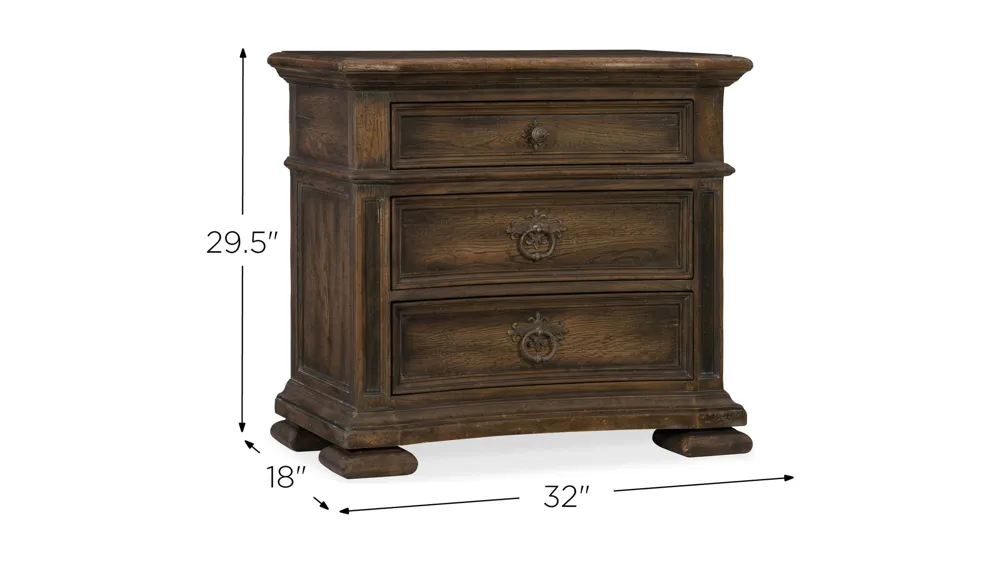Hill Country Three-Drawer Nightstand Dimensions