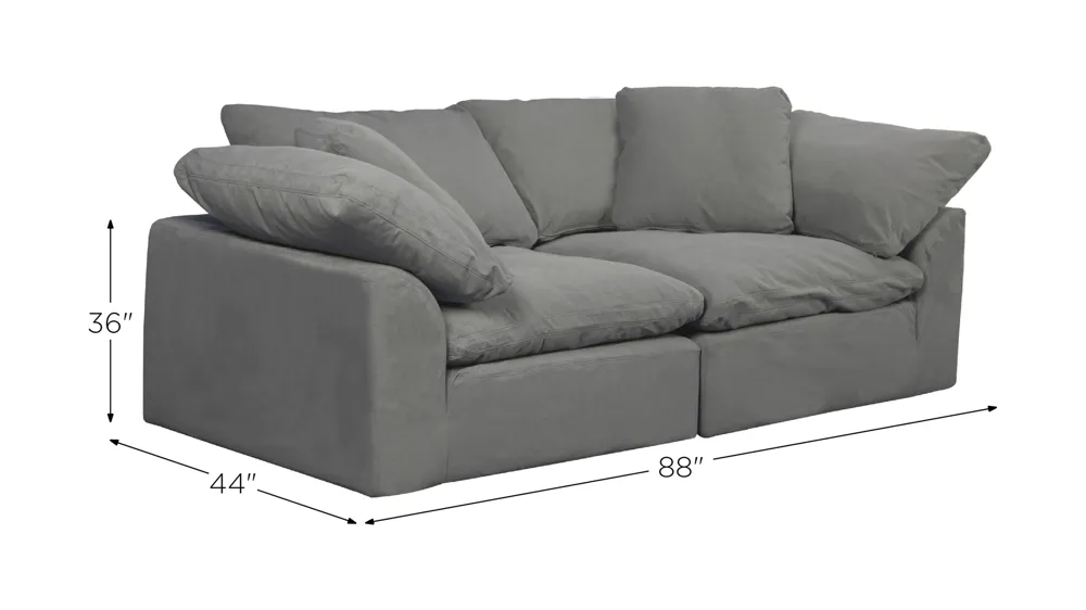 Puff Slipcover 2-pc.Sectional Dimensions