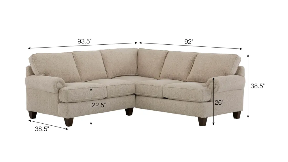 Crestwood 2-pc. Sectional Dimensions