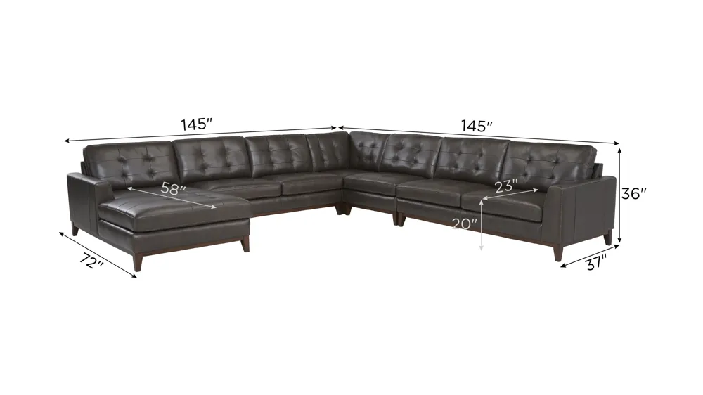 Y*n様 Phalanx Ashlan 8’06” HARD STREAMSレイ Wheaton Leather 5-pc. Sectional | Raymour & Flanigan