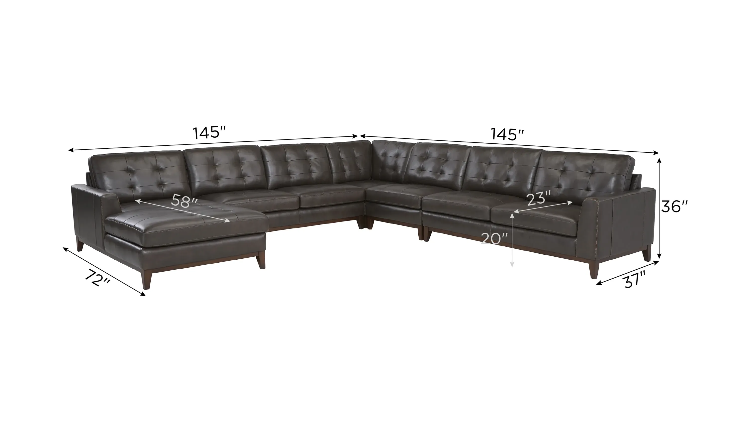 Wheaton Leather 5-pc. Sectional | Raymour & Flanigan