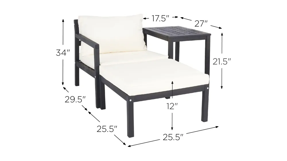 Katara 5-pc. Patio Set Dimensions