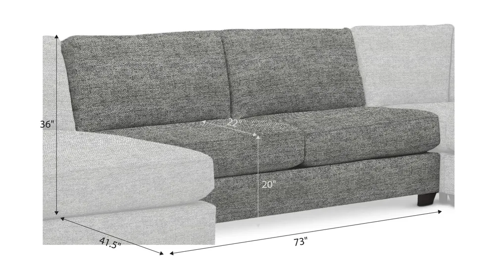 Thatcher Armless Loveseat Dimensions