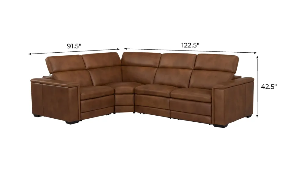 Finnegan 3-pc. Dual Power Sectional Dimensions