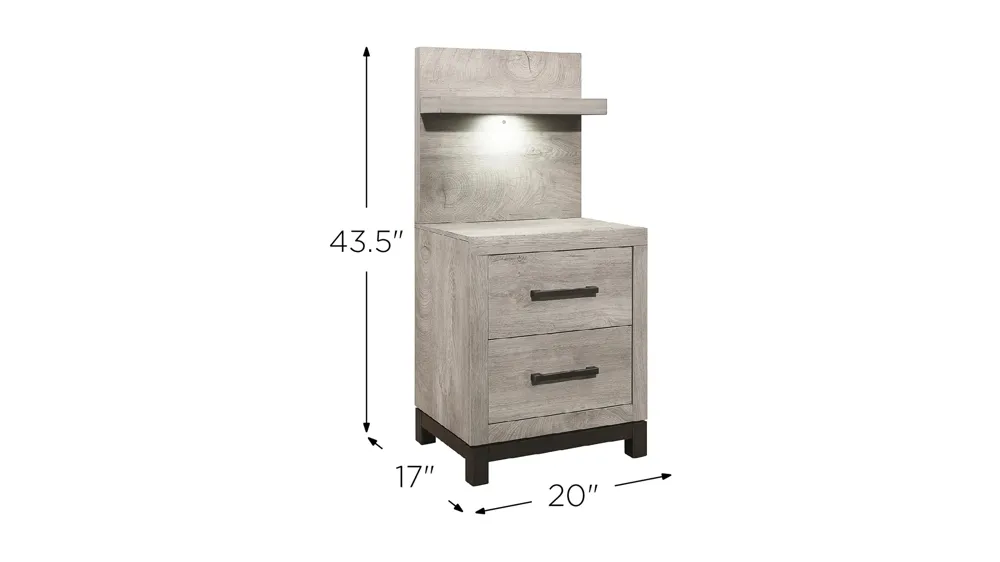 Frado Night Stand With Wall Panel Dimensions