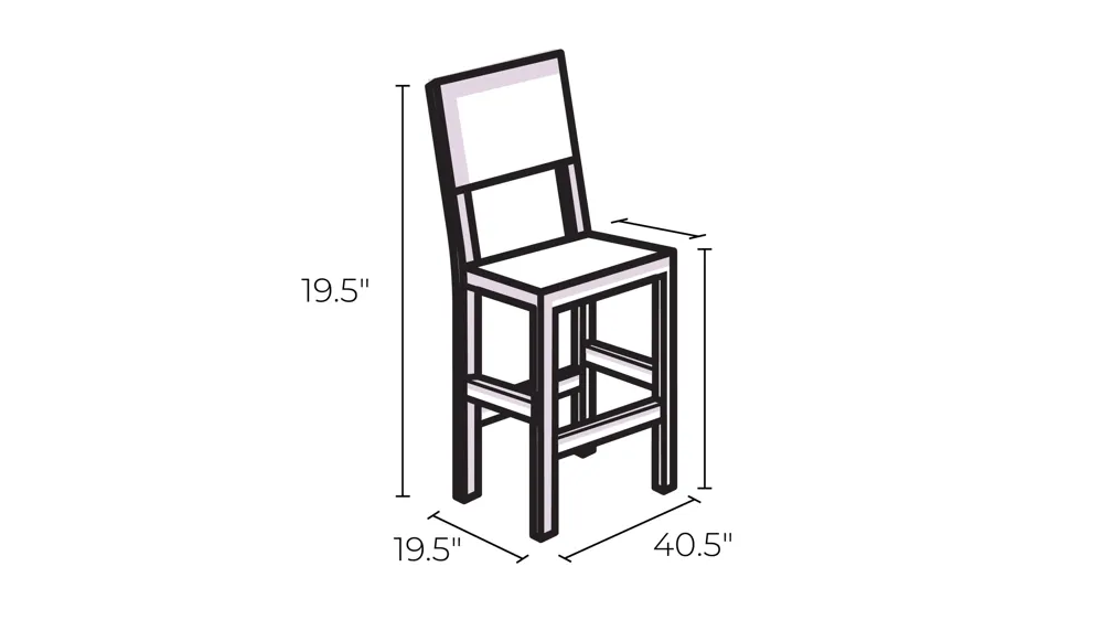 Camille Counter Stool - Set of 2 Dimensions