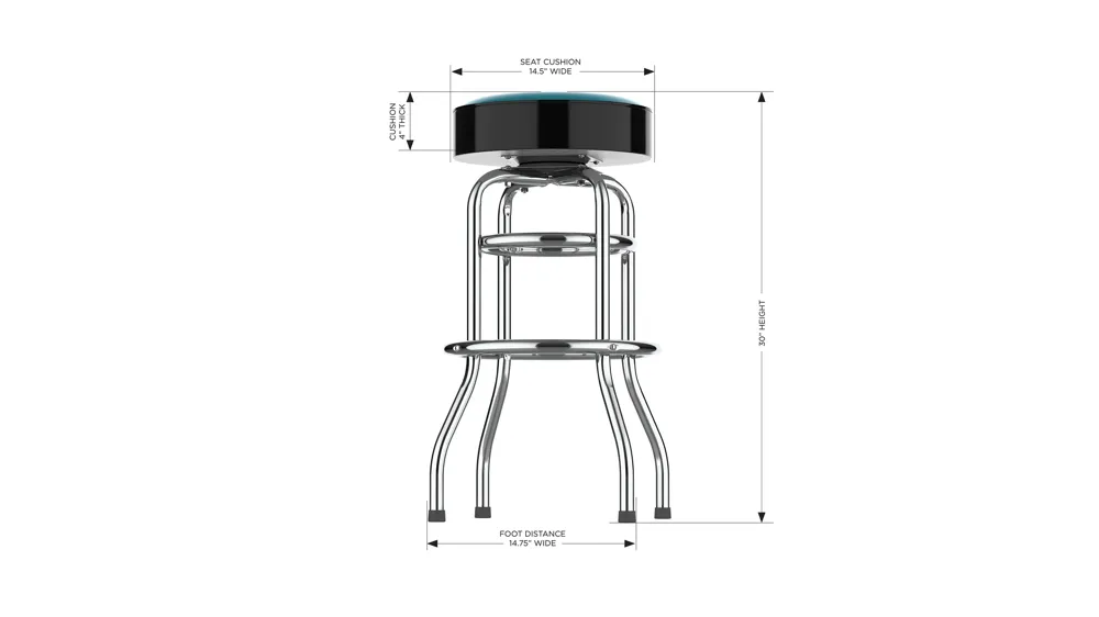 NHL Backless Swivel Bar Stool Dimensions