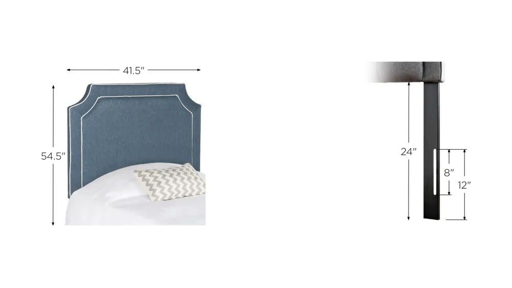 Dane Piping Upholstered Headboard Dimensions
