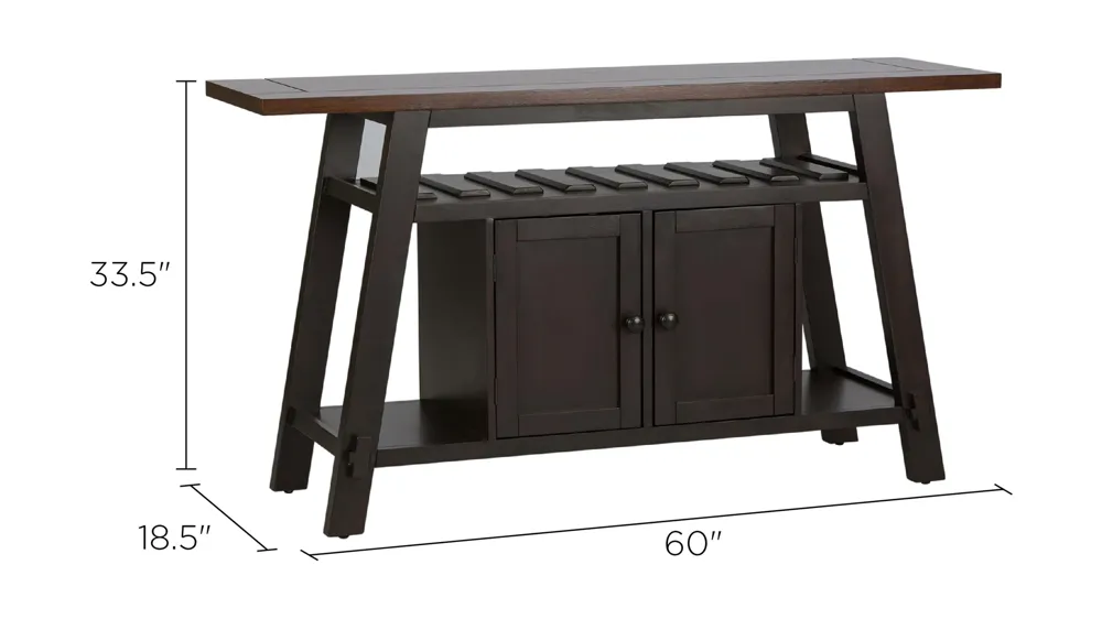 Timothy Server w/ Wine Storage Dimensions