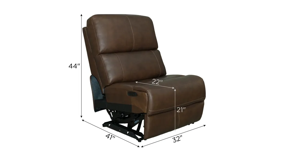 Henrick Triple Power Leather Armless Recliner Dimensions