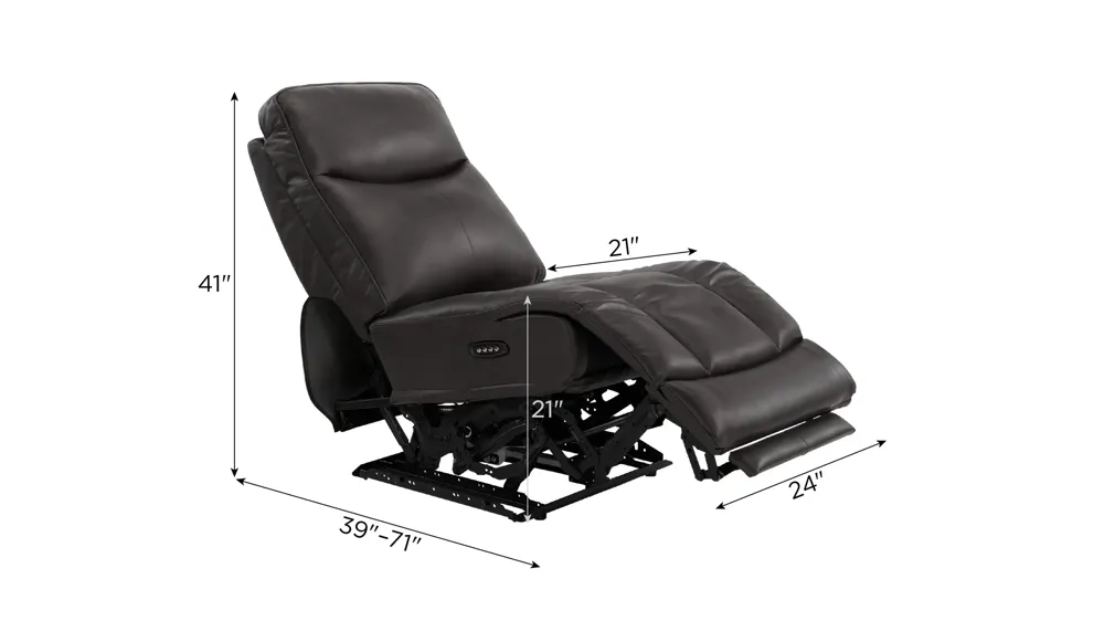 Brooks Armless Dual Power Recliner Dimensions