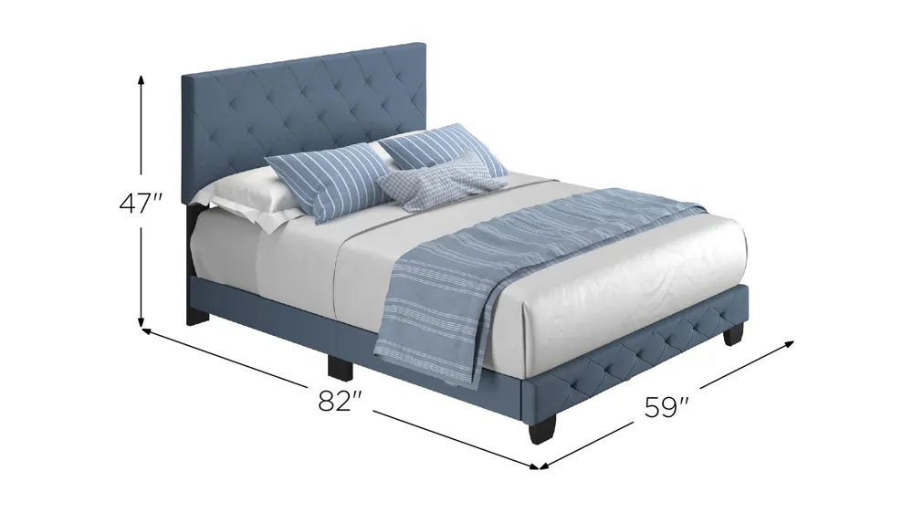 Caldwell Fabric Platform Bed Dimensions