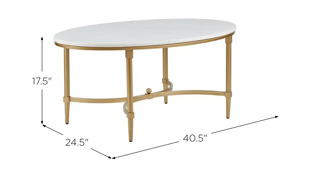 Clair Oval Coffee Table Dimensions