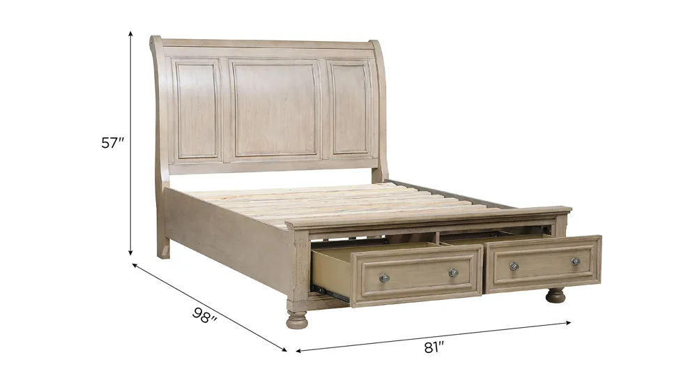 Donegan Sleigh Platform Storage Bed Dimensions