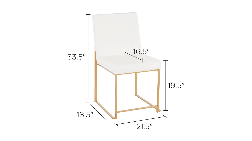 Fuji Dining Chairs: Set of 2 Dimensions