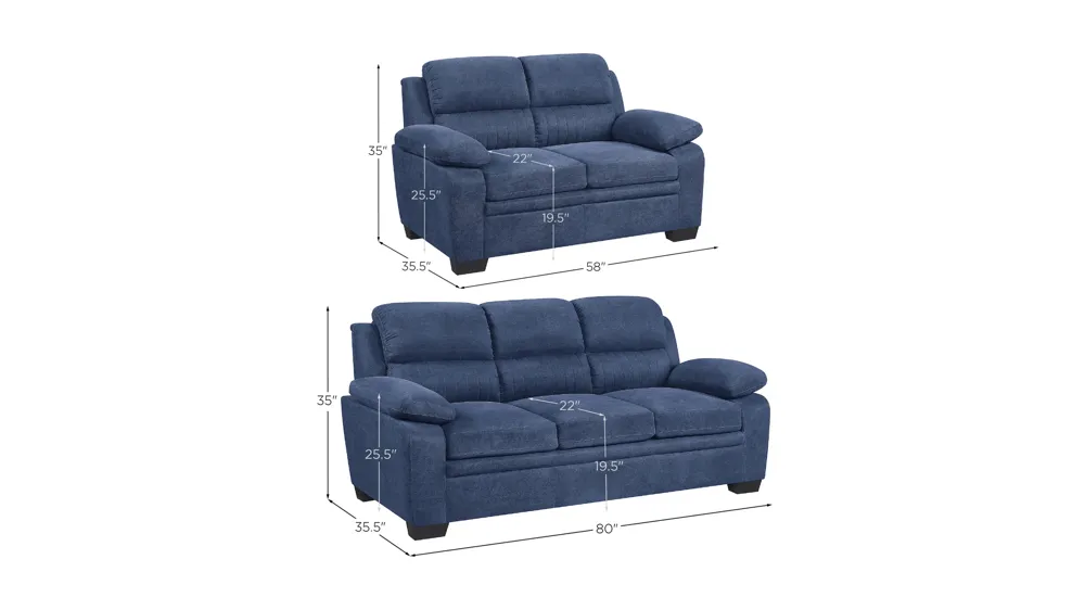 Felicia Living Room Set Dimensions