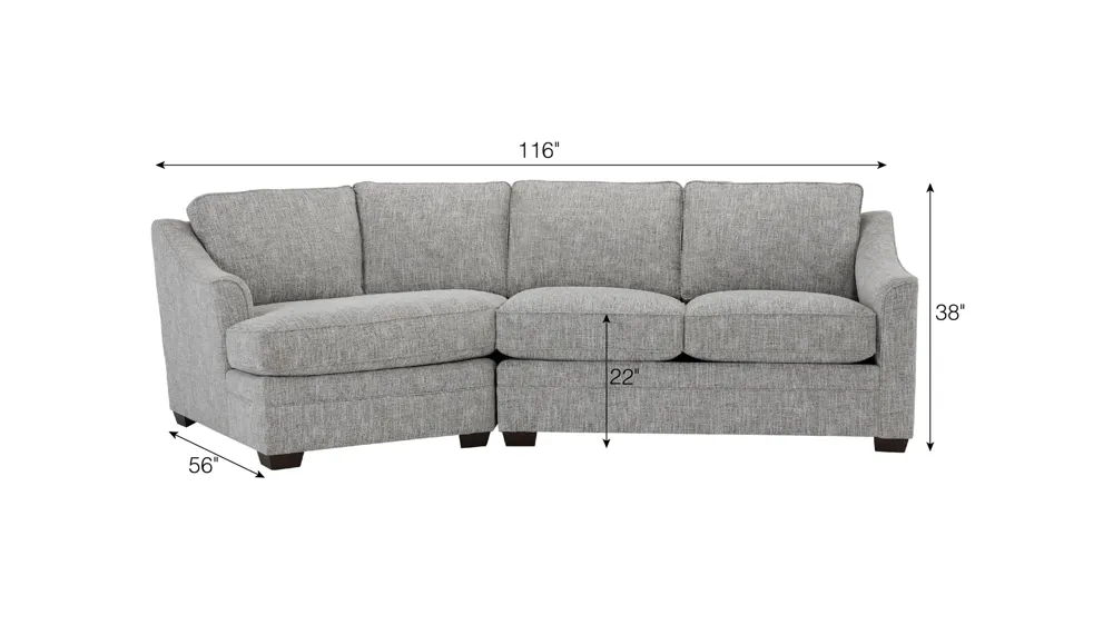 Fairhaven 2-pc. Sofa Cuddler Dimensions