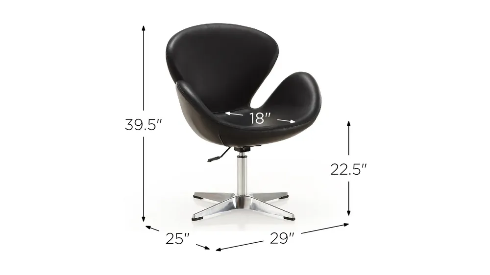 Raspberry Adjustable Swivel Chair (Set of 2) Dimensions