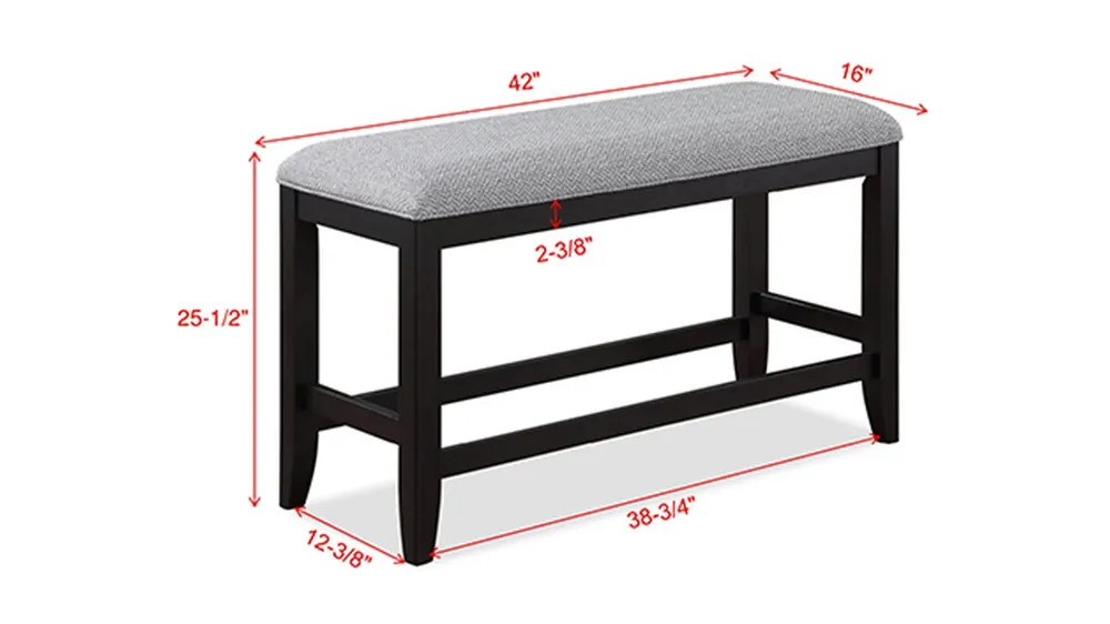 Frey Counter Height Bench Dimensions