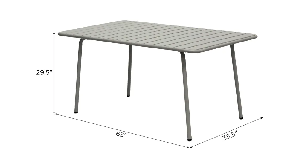 Rosco 63" Outdoor Table Dimensions